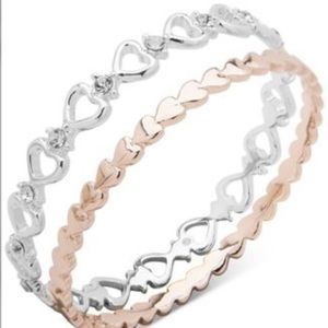 Anne Klein 2-Pc. Set Heart Bangle Bracelets